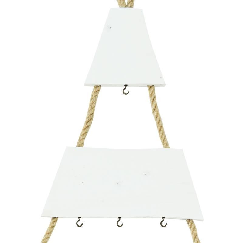 Weihnachtsbaum Adventskalender mit 24 Plätzen in weiß Deko-Holzleiter in Weihnachtsbaum-Form zum Aufhängen Tannenbaum Leiter – Bild 8