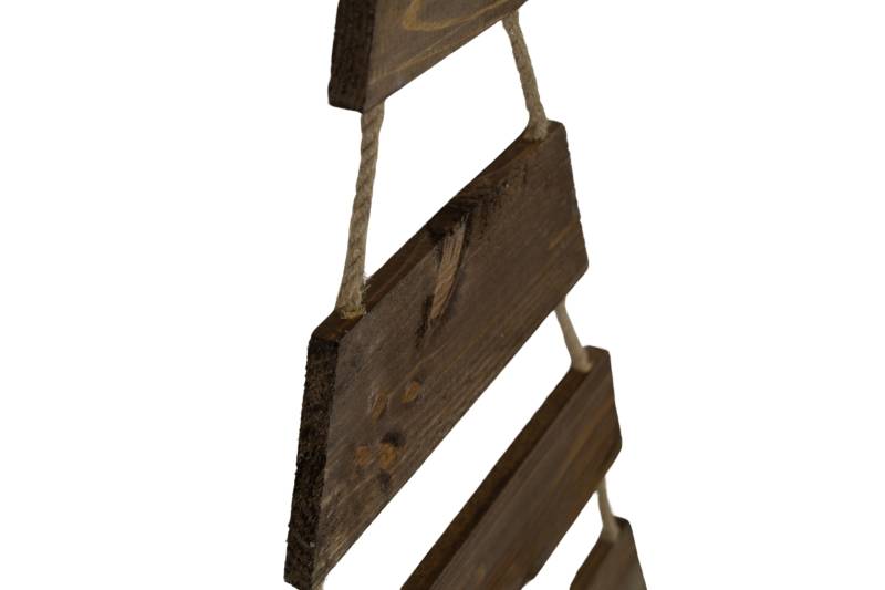 Weihnachtsbaum Adventskalender mit 24 Plätzen in palisander Deko-Holzleiter in Weihnachtsbaum-Form zum Aufhängen Tannenbaum Leiter – Bild 3