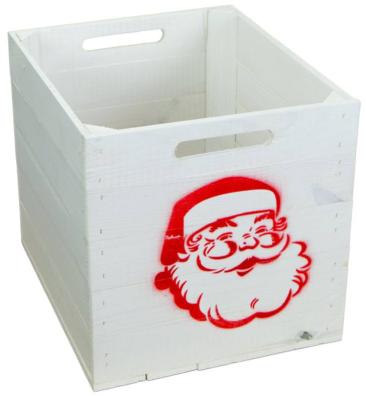 Aufbewahrungskiste weiß mit rotem Weihnachtsmann passend für Kallax – Bild 2