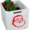 Aufbewahrungskiste weiß mit rotem Weihnachtsmann passend für Kallax