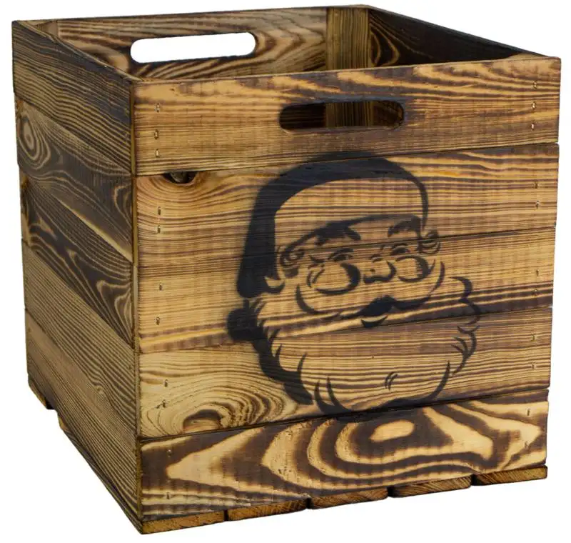 Aufbewahrungskiste geflammt mit schwarzem Weihnachtsmann für Kallax