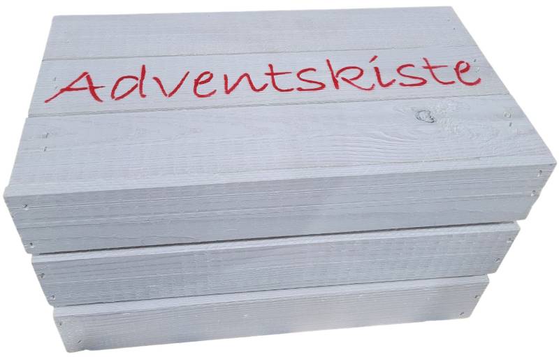Adventskiste "Hilde" weiß ohne mit roter Schrift – Bild 2