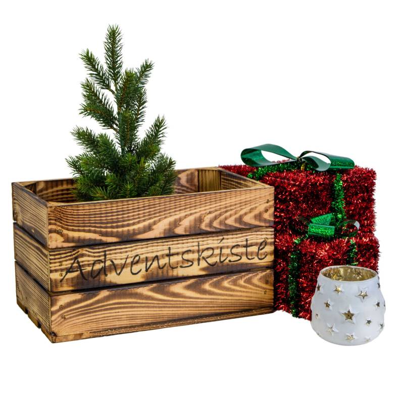 Adventskiste "Hilde" geflammt ohne mit schwarzer Schrift – Bild 3