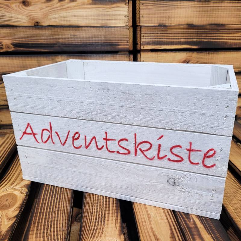 Adventskiste "Hilde" weiß ohne mit roter Schrift – Bild 4