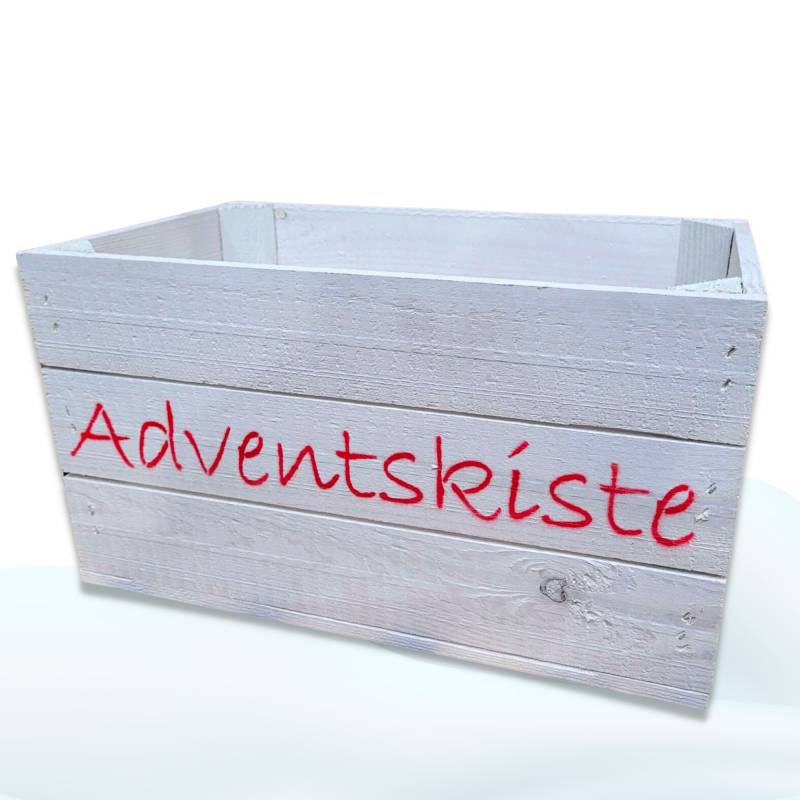 Adventskiste "Hilde" weiß ohne mit roter Schrift – Bild 3