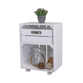 Nachttisch weiß mit Schublade