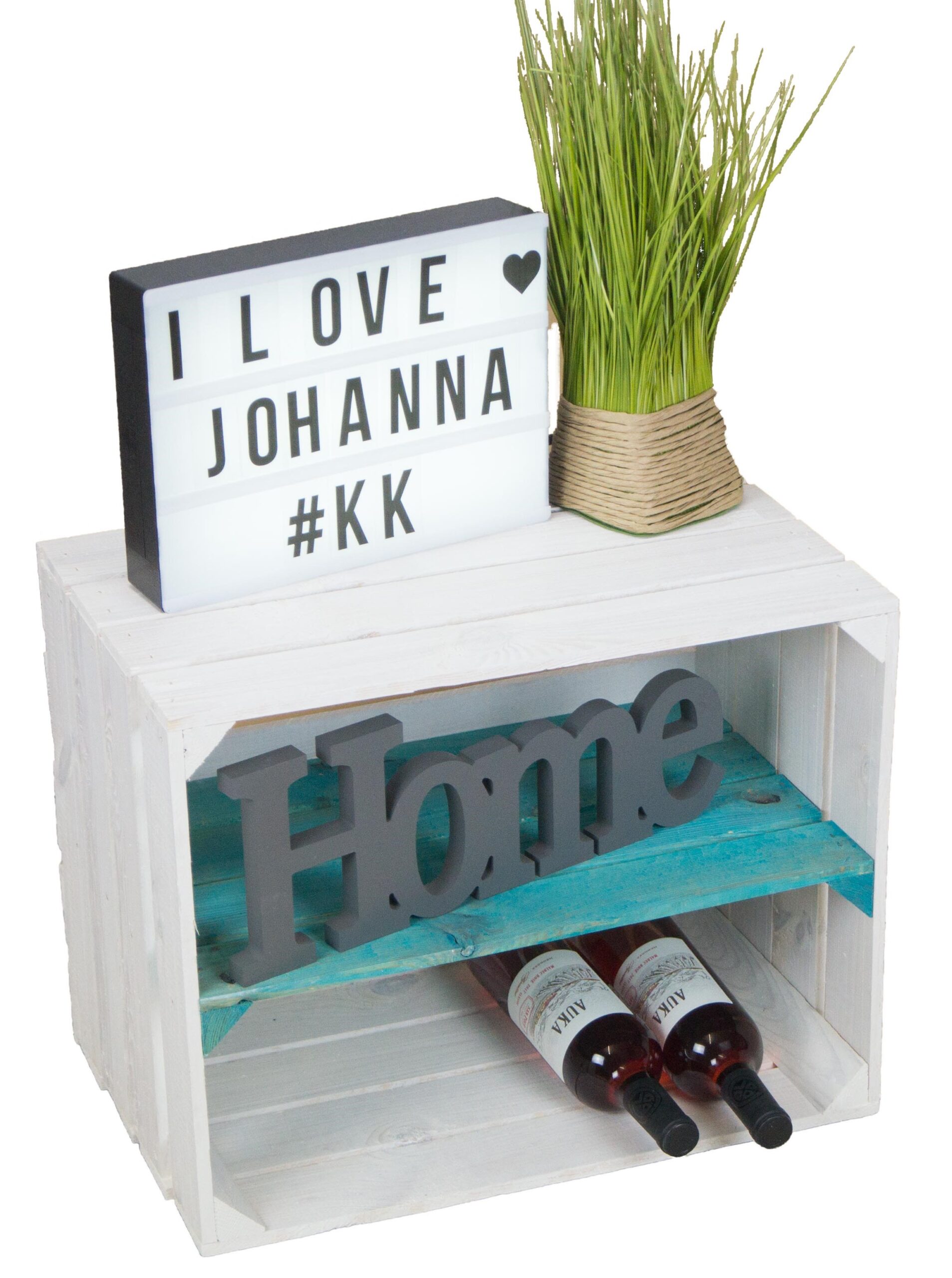 weinkiste-weiss-türkis-johanna-längs-einzeln-deko