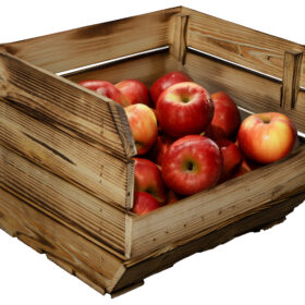 Kartoffelsteige 40x33x30 cm in geflammt Gemüsekiste Obsthorde Gemüsekorb Obstschale Holzkiste Obstkiste - 1