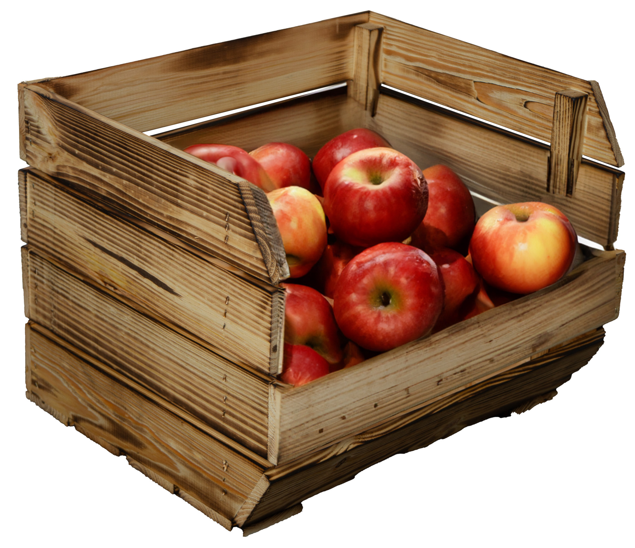 Kartoffelsteige 40x33x30 cm in geflammt Gemüsekiste Obsthorde Gemüsekorb Obstschale Holzkiste Obstkiste - 1