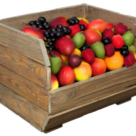 Kartoffelsteige 40x33x30 cm in palisander Gemüsekiste Obsthorde Gemüsekorb Obstschale Holzkiste Obstkiste - 1