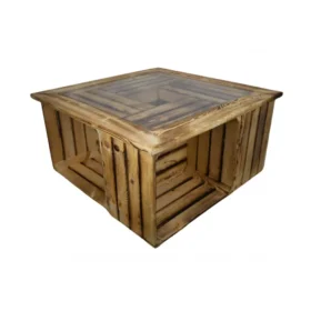 Glasplatte mit Holzrahmen geflammt 85x85cm