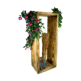 Lowboard in geflammt 100x40x30cm aus Massivholz Vintage-Tisch rustikal