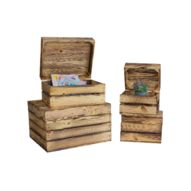 Holztruhe Assos geflammt in verschiedenen Grössen