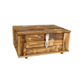 Truhe Hugo geflammt mit Deckel 50 x 36 x 26cm