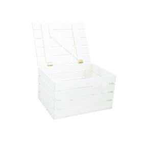Holztruhe weiss mit Deckel 48 x 36 x 30cm
