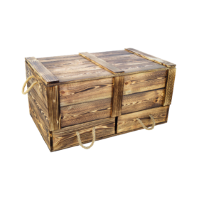 Große geflammte Aufbewahrungskiste Kalle mit Schubladen und Deckel