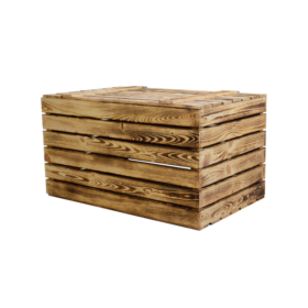 Große Holztruhe 80er geflammt mit Deckel 80x50x39cm
