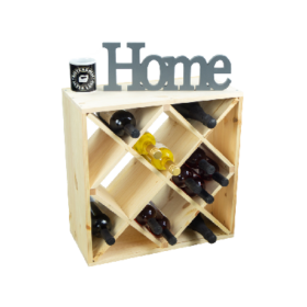 Großes Weinregal Natur 52 x 52 "Raute"
