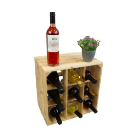Weinregal 9er Natur (auch für große Flaschen)