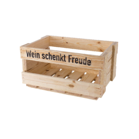 Neue Weinkisten "Wein schenkt Freude" Natur ca 46 x 30,5 x 24cm