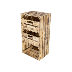 Regalkiste "Willi" in geflammt mit zwei Schubladen 68x40x31