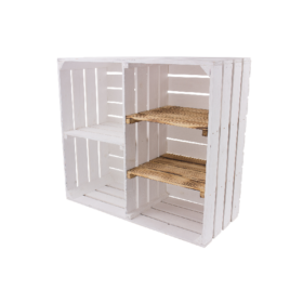 Große Kommode Holzkiste Obstkiste Regalkiste Schuhregal Weinregal HS3 weiss geflammt