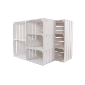 Große Kommode Holzkiste Regalkiste Weinregal Schuhregal Holzregal HS3 weiss