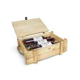Weinkisten 3er geflammt inkl. Holzwolle Geschenkbox Weinbox Weinkiste Holzbox