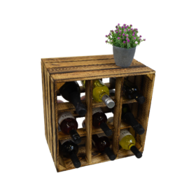 Weinregal 9er geflammt (auch für große Flaschen)