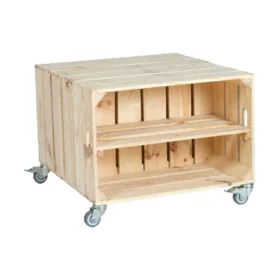 kleiner Obstkistentisch Elfriede Natur inkl. Rollen